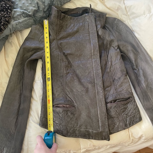 ALL SAINTS - Legacy Brown Leather Jacket US 8 - Picture 9 of 9